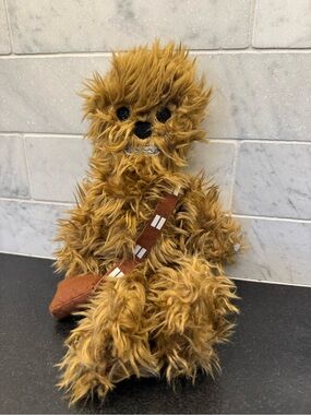 Disney Parks Star Wars Galaxy's Edge Chewbacca plush toy with bandolier